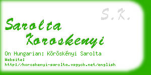 sarolta koroskenyi business card